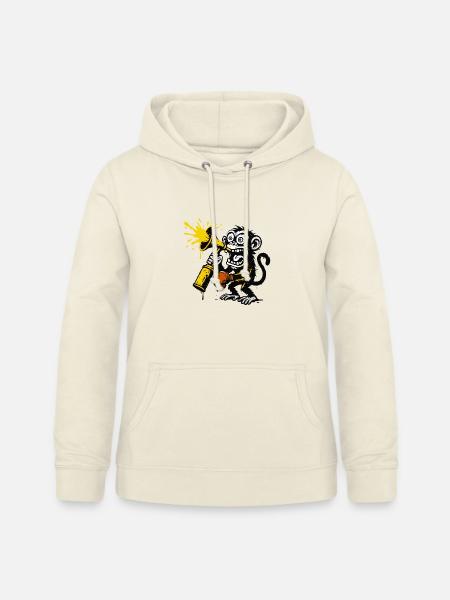 Ausdrucksstarker Affe mit Megafon - Frauen Hoodie - Vanille-Milchshake