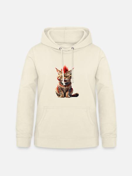 Punk Katze - Frauen Hoodie - Vanille-Milchshake