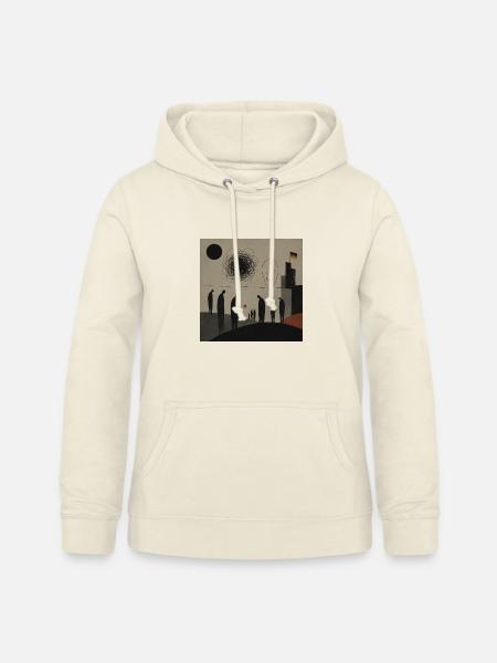 Abstrakte Silhouetten über Stadthorizont - Frauen Hoodie - Vanille-Milchshake