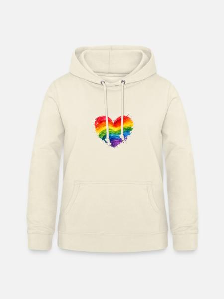 Buntes Regenbogen-Herz | Pride Acryl-Kunst - Frauen Hoodie - Vanille-Milchshake