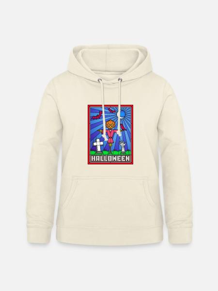 Halloween-Szene Buntglaskunst - Frauen Hoodie - Vanille-Milchshake