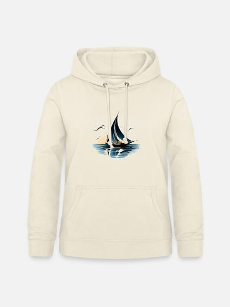 Segelboot Zeichnung - Frauen Hoodie - Vanille-Milchshake