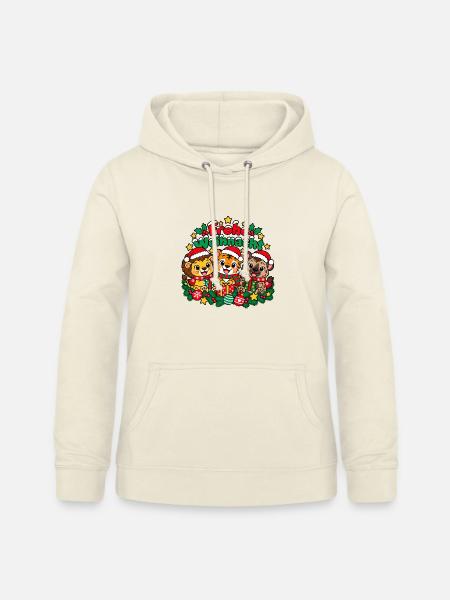 Frohe Weihnacht Tiere - Frauen Hoodie - Vanille-Milchshake