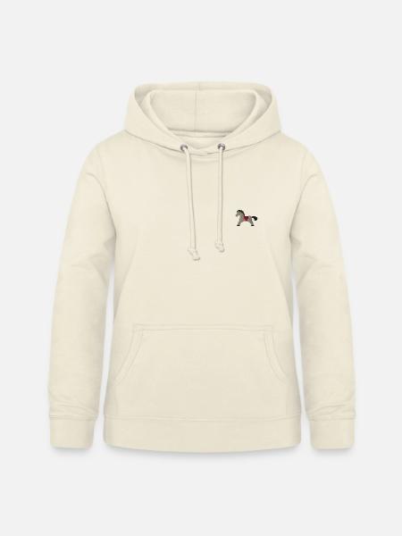 Holzpferd bestickt - Frauen Hoodie - Vanille-Milchshake