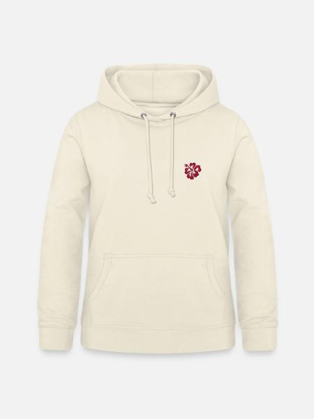Blume bestickt - Frauen Hoodie - Vanille-Milchshake