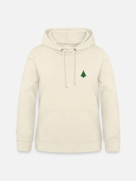 Weihnachtsbaum bestickt - Frauen Hoodie - Vanille-Milchshake