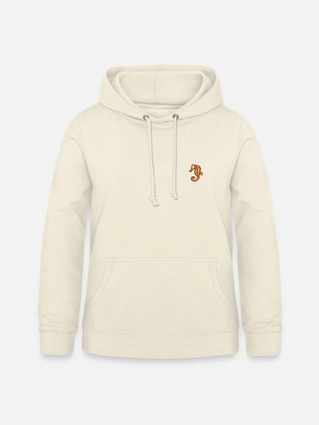 Seepferdchen bestickt - Frauen Hoodie - Vanille-Milchshake