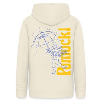 Pumuckl Mit Regenschirm Und Schriftzug - Frauen Hoodie - Vanille-Milchshake - Hinten - AI Model Female 172 light (172cm)