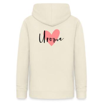 Uroma Herz - Frauen Hoodie - Vanille-Milchshake - Hinten - AI Model Female 172 light (172cm)