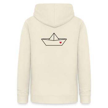 Boot Papier Schiff Herz I Hafen Liebe Geschenk - Frauen Hoodie - Vanille-Milchshake - Hinten - AI Model Female 172 light (172cm)