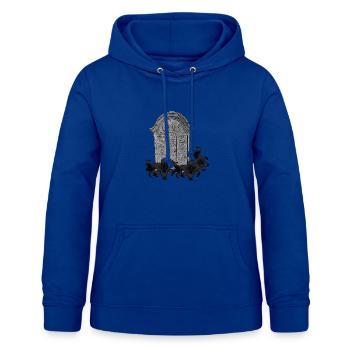 Gothischer Grabstein mit Lilienschmuck - Frauen Hoodie - Royalblau - Vorne - AI Model Female 172 light (172cm)