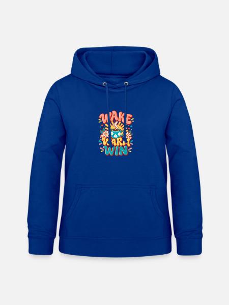 Aufwachen Warm Gewinnen Retro Kaffeetasse - Frauen Hoodie - Royalblau