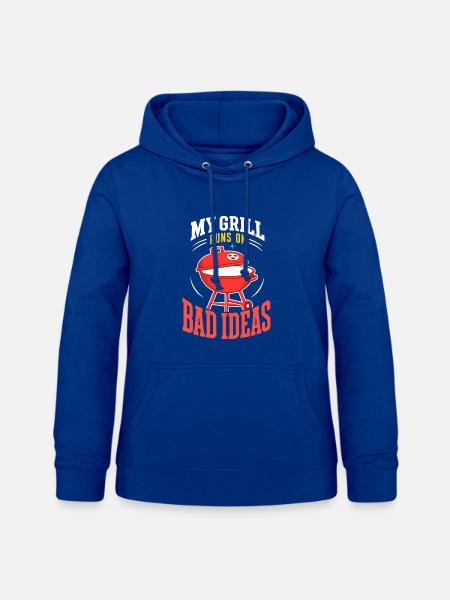 Grill läuft mit schlechten Ideen - Frauen Hoodie - Royalblau
