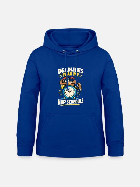 Faultier – Deadlines Fear My Nap Schedule - Frauen Hoodie - Royalblau