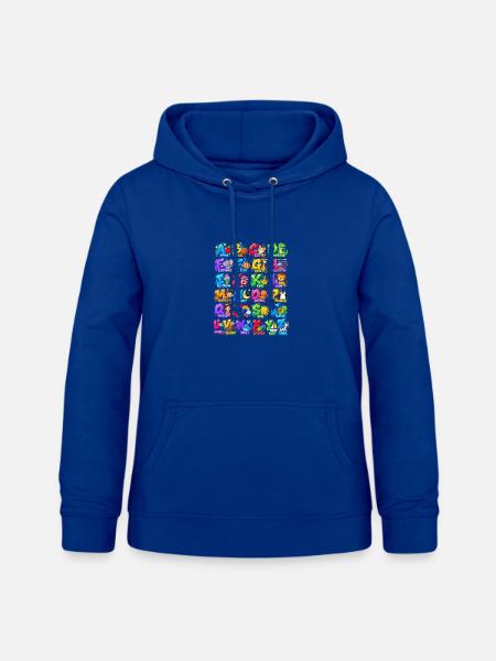 Buntes Tieralphabet für Kinder - Frauen Hoodie - Royalblau