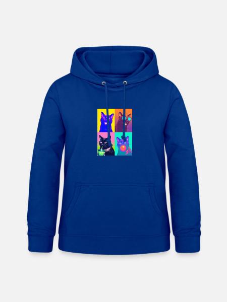 Katzen schwarze Katze - Frauen Hoodie - Royalblau