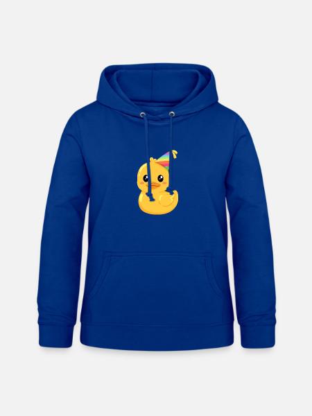 Regenbogen-Gummiente mit Partyhut - Frauen Hoodie - Royalblau