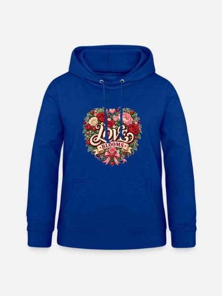 Love Blooms – Romantisches Blumenherz - Frauen Hoodie - Royalblau