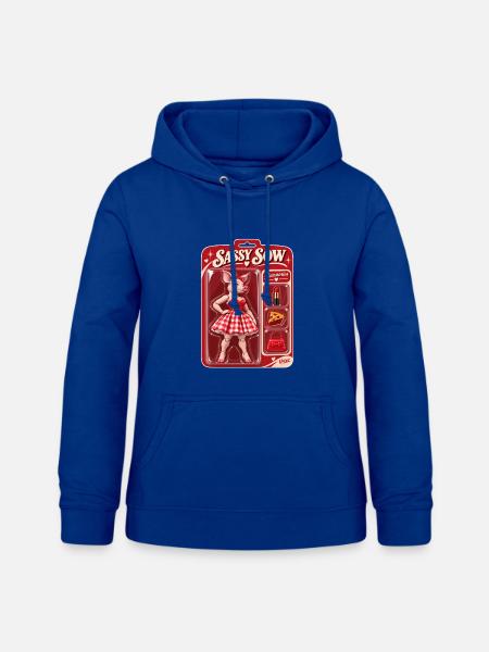 Sassy Sow Retro-Schweinepuppe - Frauen Hoodie - Royalblau