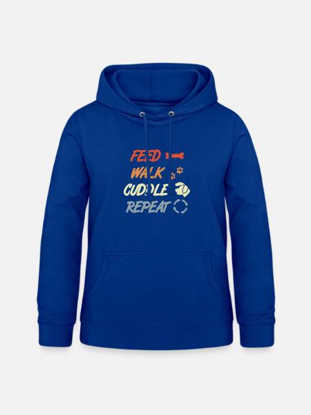 Feed Walk Cuddle Repeat – Hundeliebe - Frauen Hoodie - Royalblau