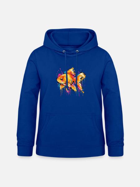 Bunter Goldfisch im Graffiti Style - Frauen Hoodie - Royalblau