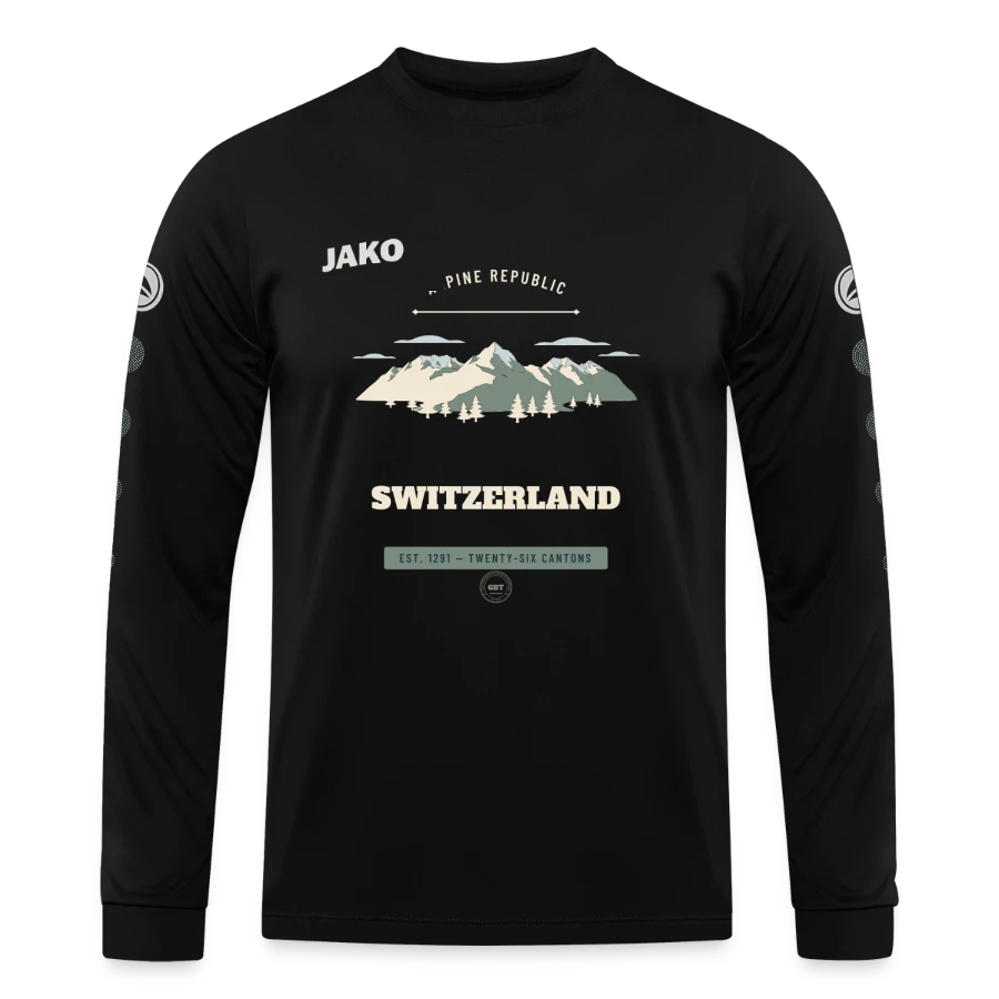 Switzerland badge on a jako jersey team long sleeve, black