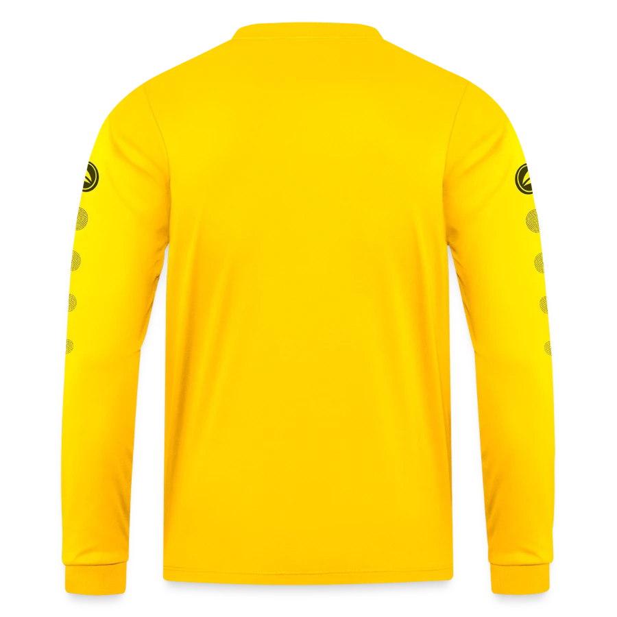 Zurich badge on a jako jersey team long sleeve, yellow, back