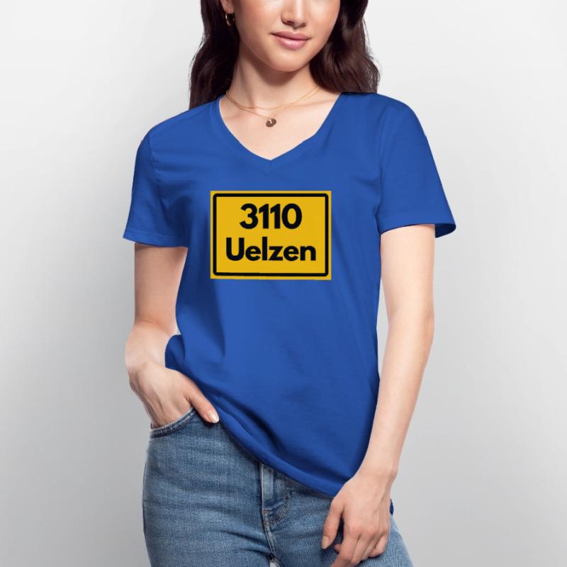 OLD POSTCODE ZIP CODE 3110 UELZEN HUNDERTWASSER Women's V-neck T-shirt