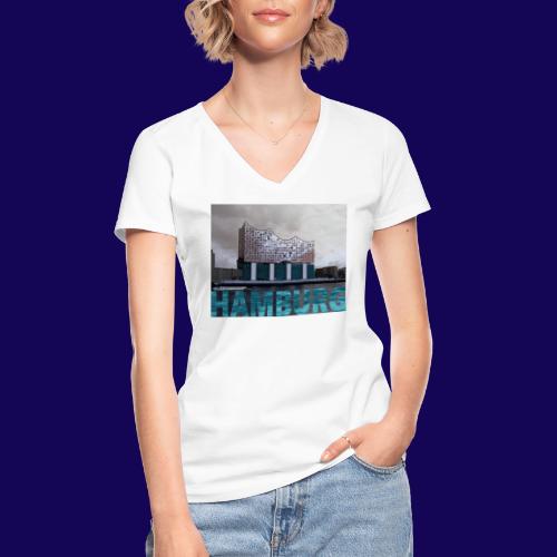 Elbphilharmonie | HAMBURG-Typo| Künstlermotiv - Klassisches Frauen-T-Shirt mit V-Ausschnitt