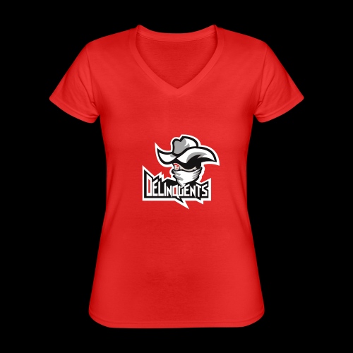 Delinquents TriColor - Klassisk dame T-shirt med V-udskæring