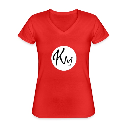 KM Logo - Klassisches Frauen-T-Shirt mit V-Ausschnitt