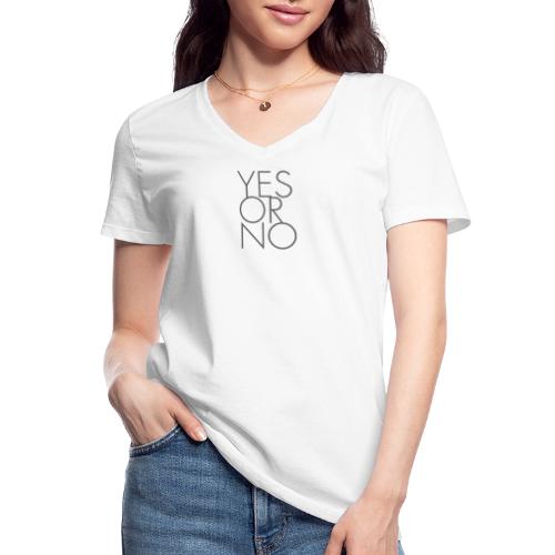 Yes or No - Klassisches Frauen-T-Shirt mit V-Ausschnitt