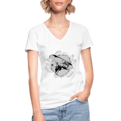 Paragliding wing flying through the opening - Classic Women's V-Neck T-Shirt