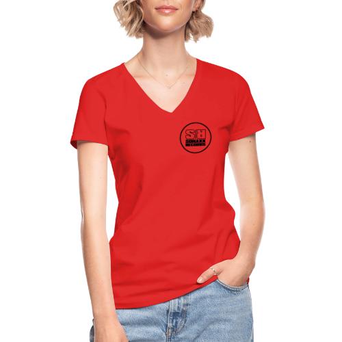circle Logo black - Klassisches Frauen-T-Shirt mit V-Ausschnitt