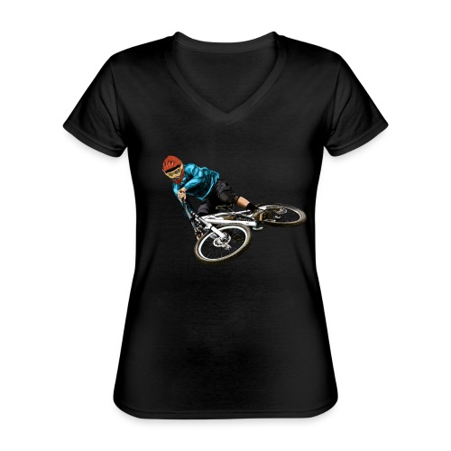 Mountainbiker - Klassisches Frauen-T-Shirt mit V-Ausschnitt