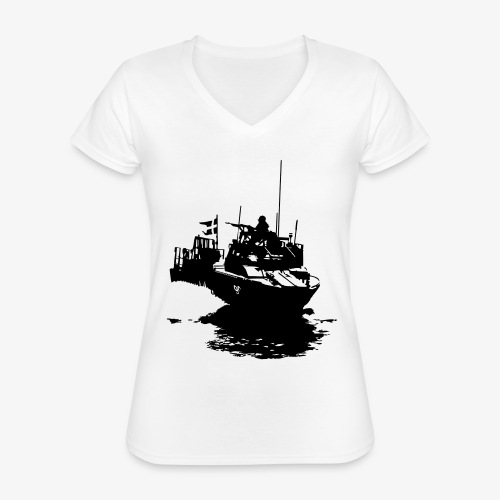 Combat Boat 90 - Stridsbåt 90 - Klassisk T-shirt med V-ringning dam