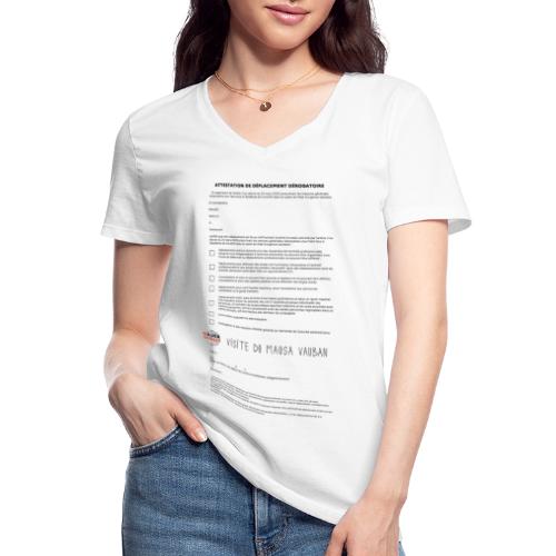 Attestation de déplacement dérogatoire - MAUSA - T-shirt classique col V Femme