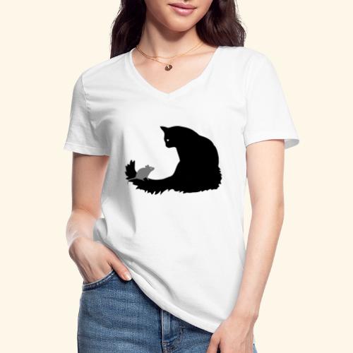 Katze und maus - Klassisches Frauen-T-Shirt mit V-Ausschnitt