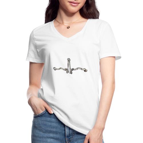 Knochen EKG - Klassisches Frauen-T-Shirt mit V-Ausschnitt