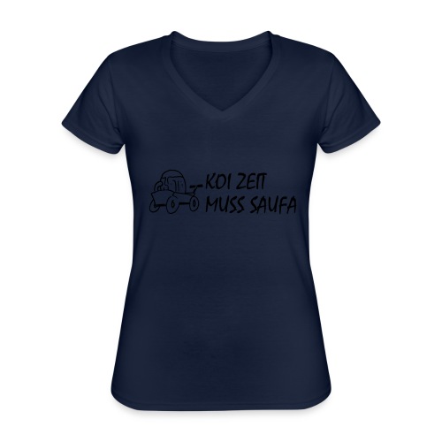 KoiZeit Saufa - Klassisches Frauen-T-Shirt mit V-Ausschnitt