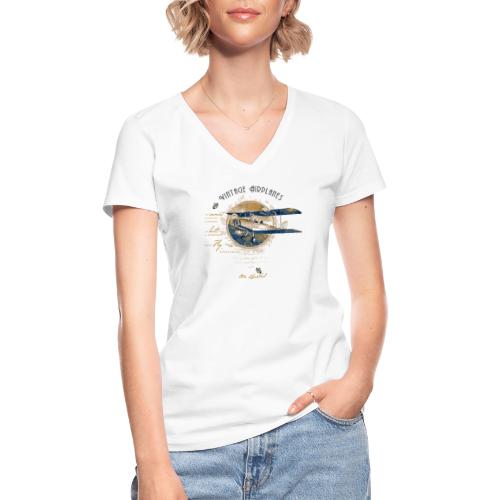Edition Vintage Airplanes - Klassisches Frauen-T-Shirt mit V-Ausschnitt
