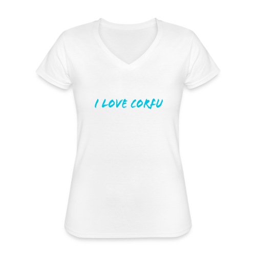 I Love Corfu Griechenland - Klassisches Frauen-T-Shirt mit V-Ausschnitt