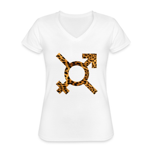 logo annsom leopard - T-shirt classique col V Femme