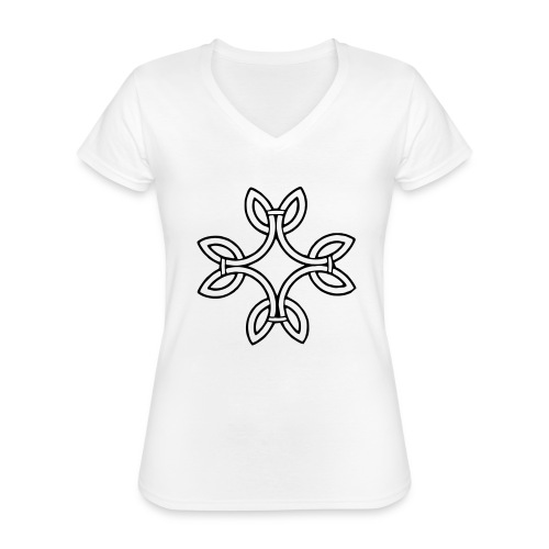Knoten Schwieck - Klassisches Frauen-T-Shirt mit V-Ausschnitt
