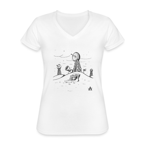 ligne de base arctique croquis - T-shirt classique col V Femme
