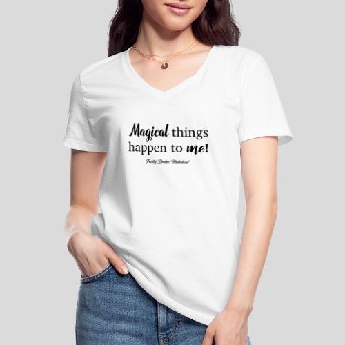 Magical things happen to me nl - Klassiek vrouwen T-shirt met V-hals