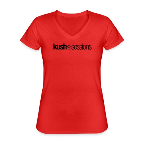 KushSessions (black logo) - Klassiek vrouwen T-shirt met V-hals