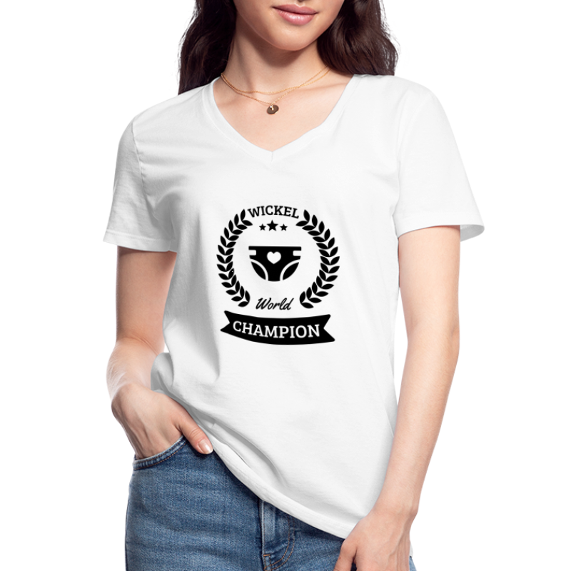 Baby Wickel World Champion - Klassisches Frauen-T-Shirt mit V-Ausschnitt