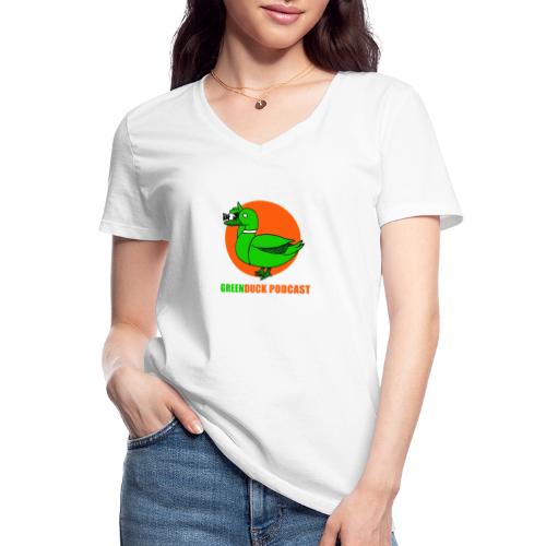 Greenduck Podcast Logo - Klassisk dame T-shirt med V-udskæring