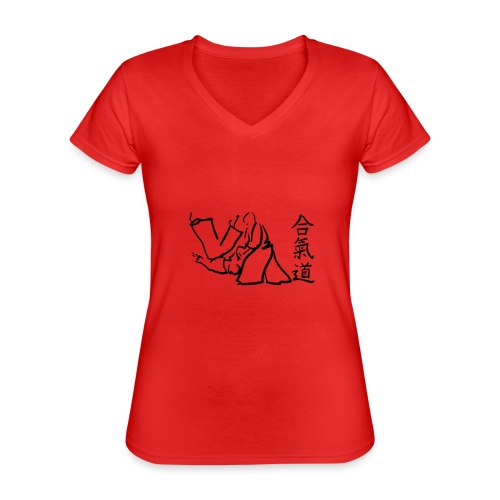 aikido - Klassisches Frauen-T-Shirt mit V-Ausschnitt